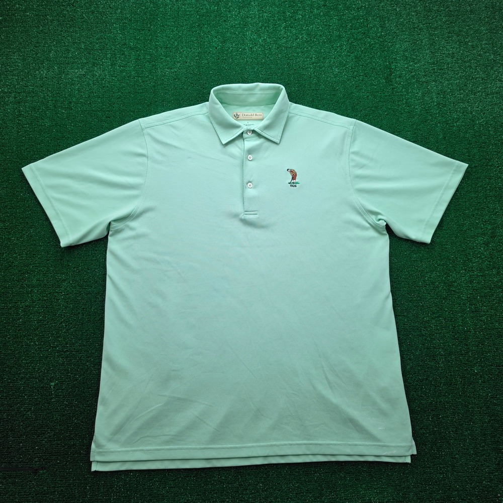 Donald Ross Sportswear Heritage Golf Polo Shirt Mens Large Light Green 1926 Logo